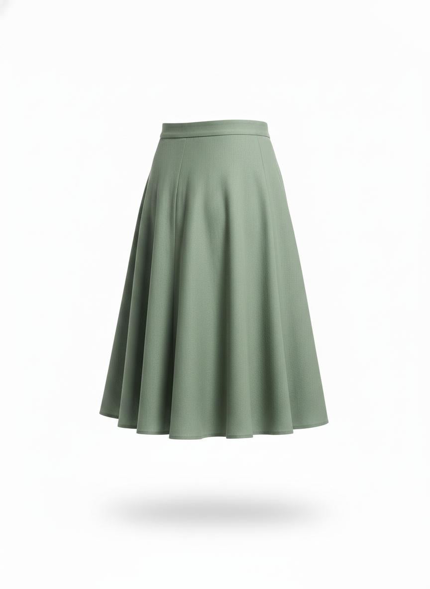 Women's Green A-Line Skirt