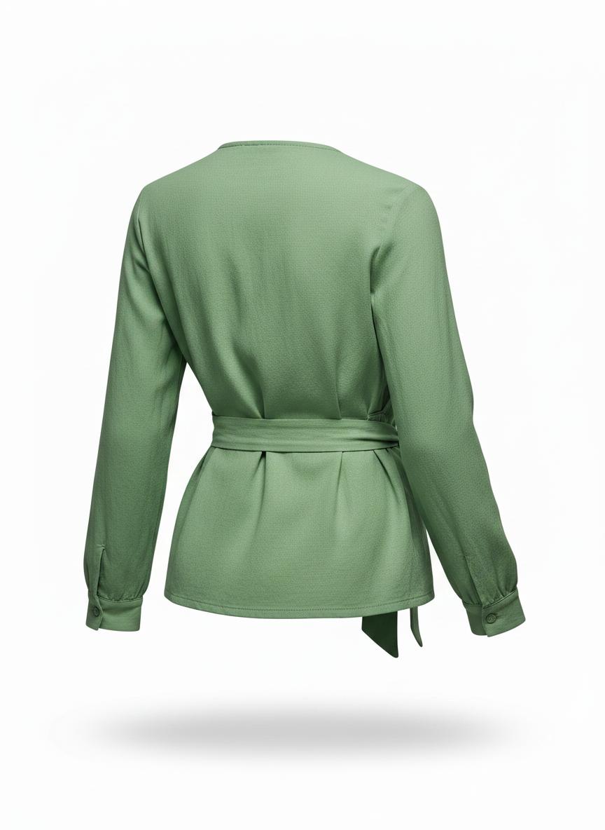 Women's Green Wrap Top