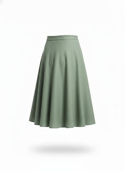 Women's Green A-Line Skirt