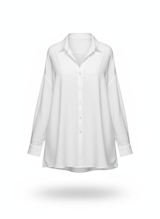Women's White Button Top