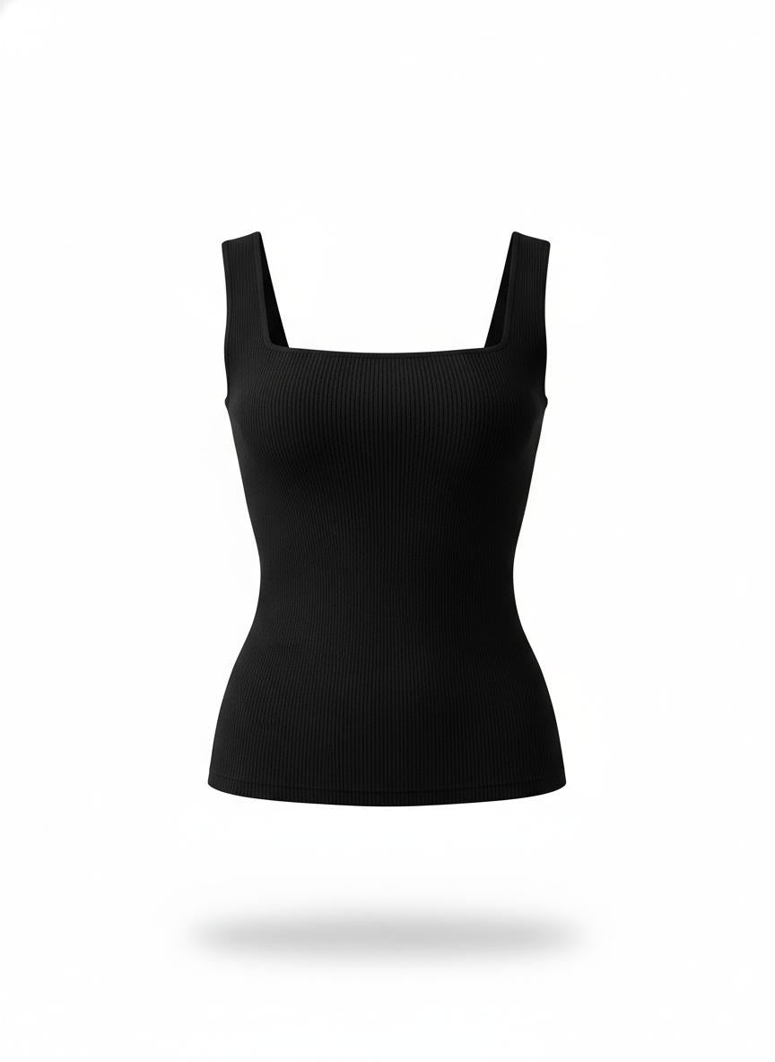 Women's Black Square Top