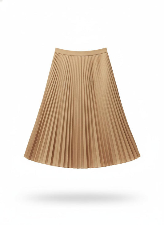 Women's Beige Pleated Skirt