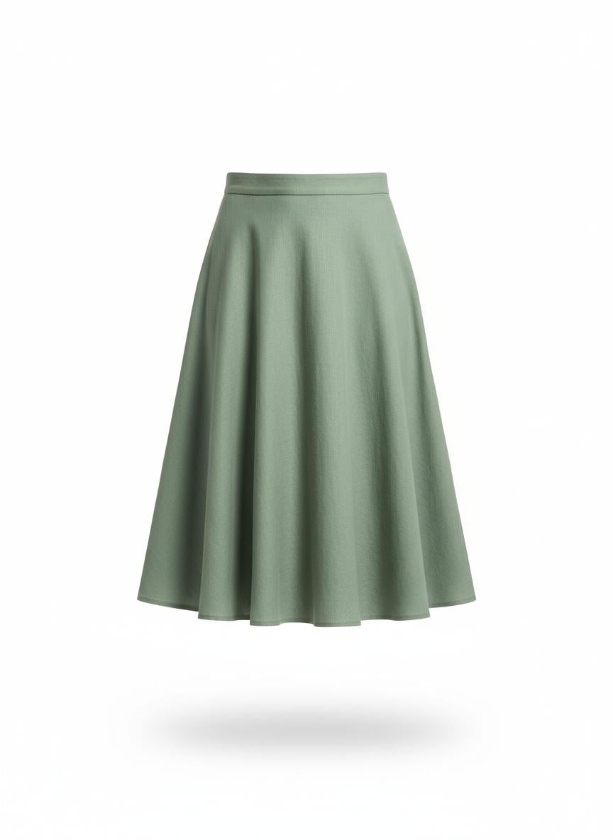 Women's Green A-Line Skirt